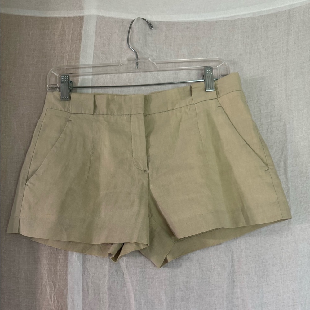 Theory Cream High-Waist Tailored Shorts size 4